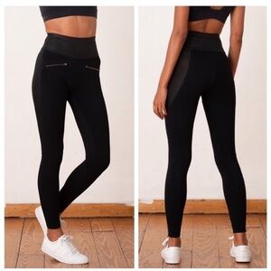 ADAY Throw It Higher Black High Rise Zipper Detail Leggings
